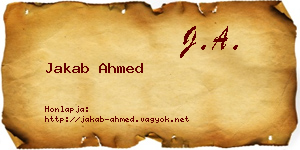 Jakab Ahmed névjegykártya