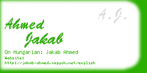 ahmed jakab business card